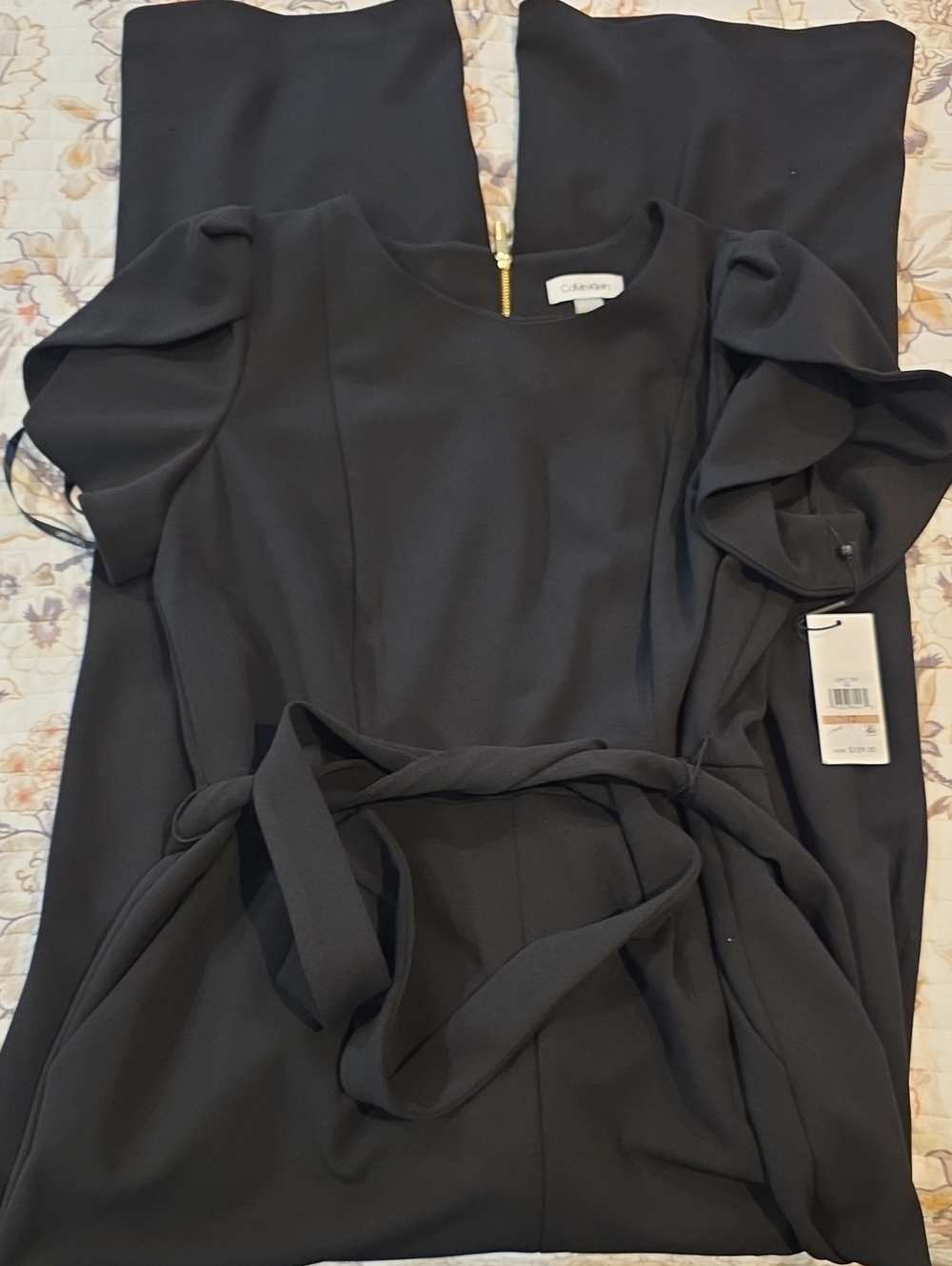 Calvin Klein Tulip-Sleeve Wide Leg Jumpsuit - Picture 6 of 6